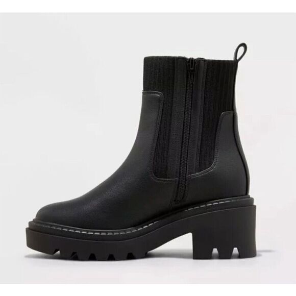 Universal Thread Women's Kyrie Chunky Heel Ankle Sock Boots - Picture 2 of 3